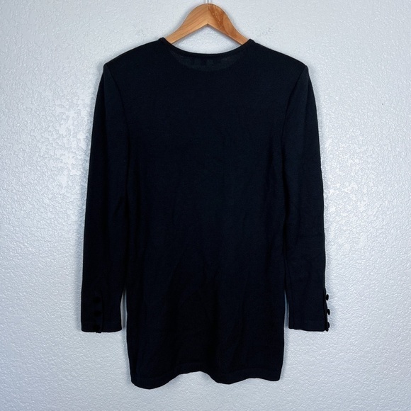 Vintage VALENTINO 100% Wool Floral Velvet Sweater, Black 6 - Designer, Italian - Picture 7 of 10